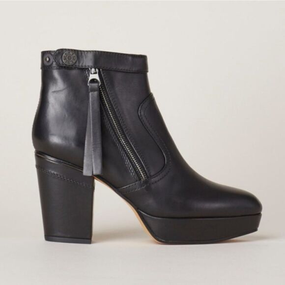 Acne Studios Black Leather Track Platform Boots Sz 37 - Picture 1 of 15